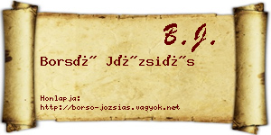 Borsó Józsiás névjegykártya